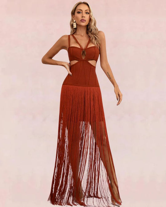 Swingy Maxi Dress - Brown-Slay Eclectic