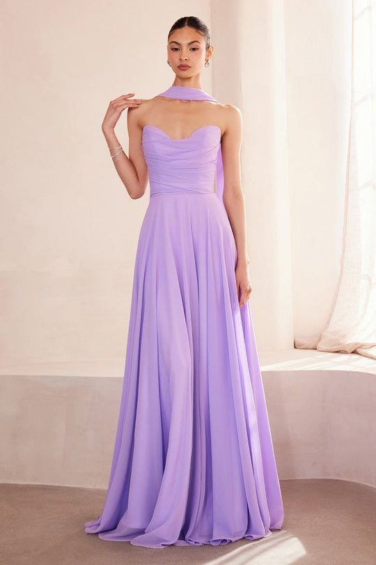 Strapless sweetheart neckline A-line dress-5