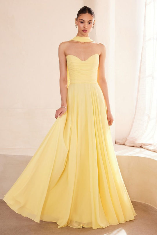 Strapless sweetheart neckline A-line dress-6