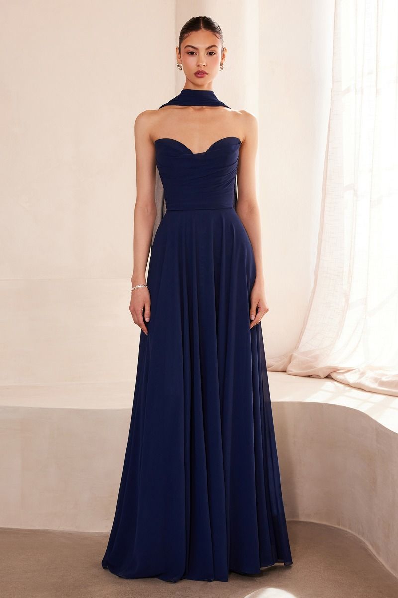 Strapless sweetheart neckline A-line dress-7