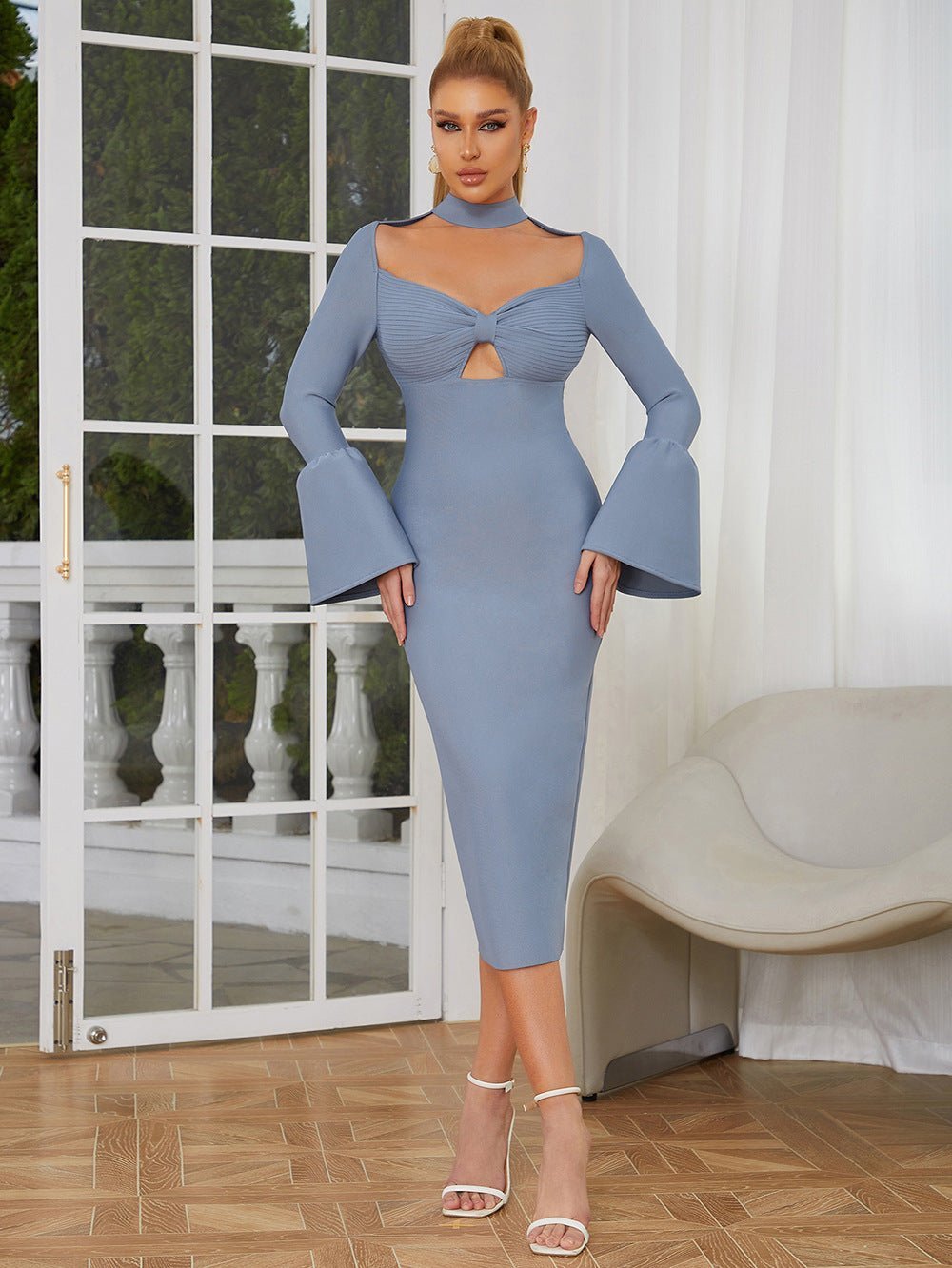 Tawny Bandage Midi Dress - Blue | Slay Eclectic