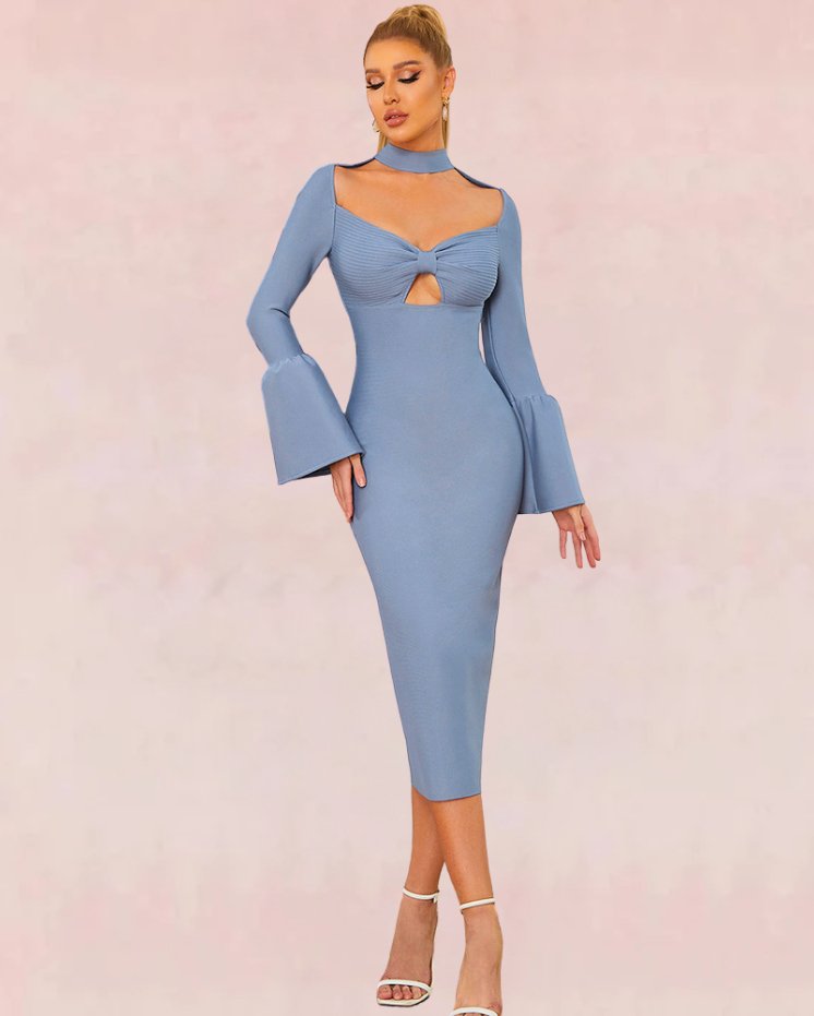 Tawny Bandage Midi Dress - Blue - Slay Eclectic