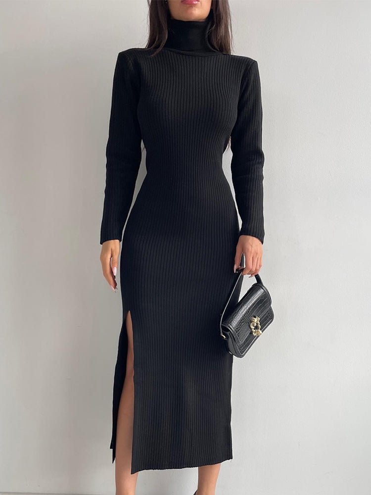 Turtleneck Sweater Dress - Black | Slay Eclectic