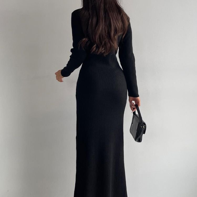 Turtleneck Sweater Dress - Black | Slay Eclectic