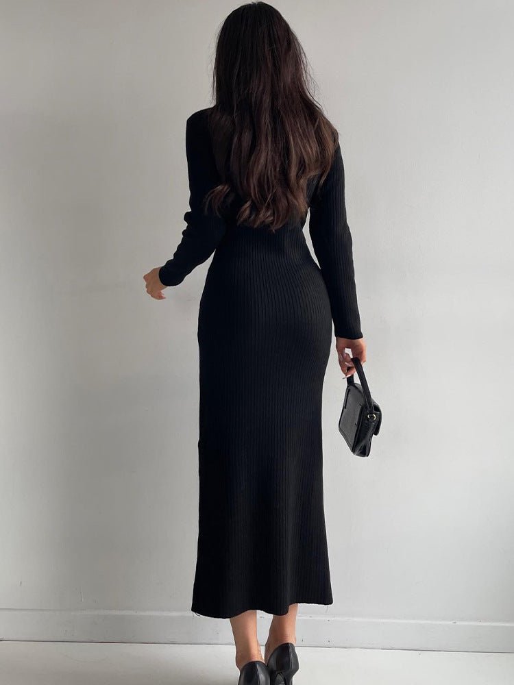 Turtleneck Sweater Dress - Black | Slay Eclectic