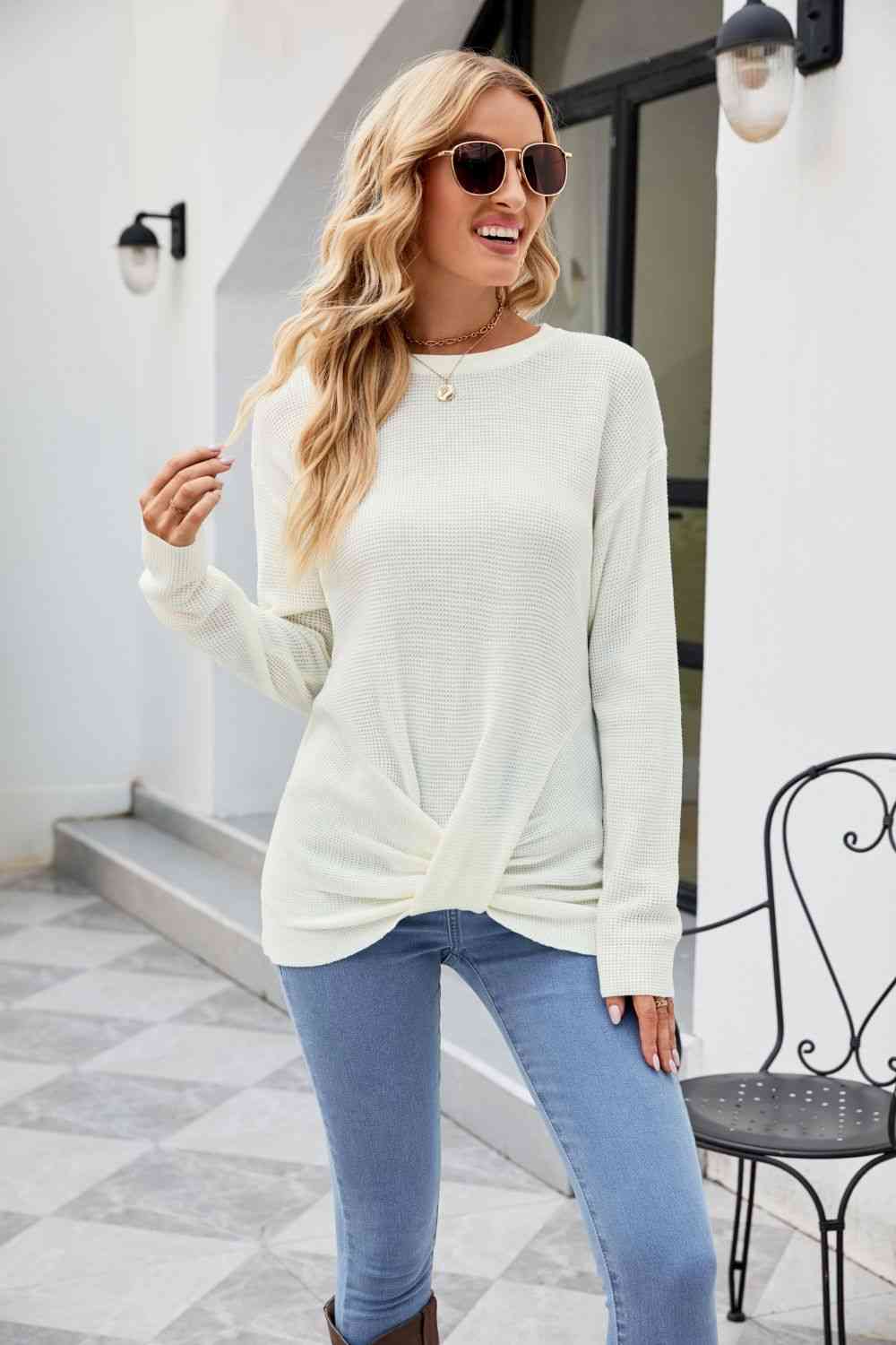 Twisted Round Neck Sweater | Slay Eclectic