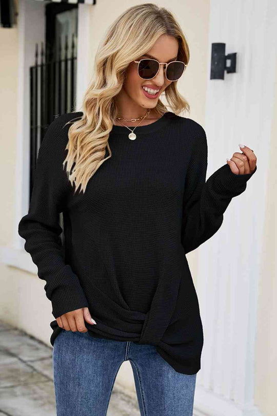 Twisted Round Neck Sweater | Slay Eclectic