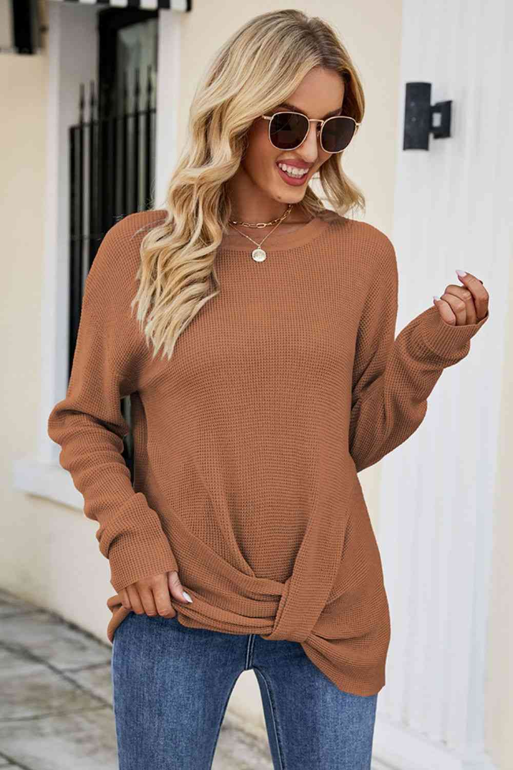 Twisted Round Neck Sweater | Slay Eclectic