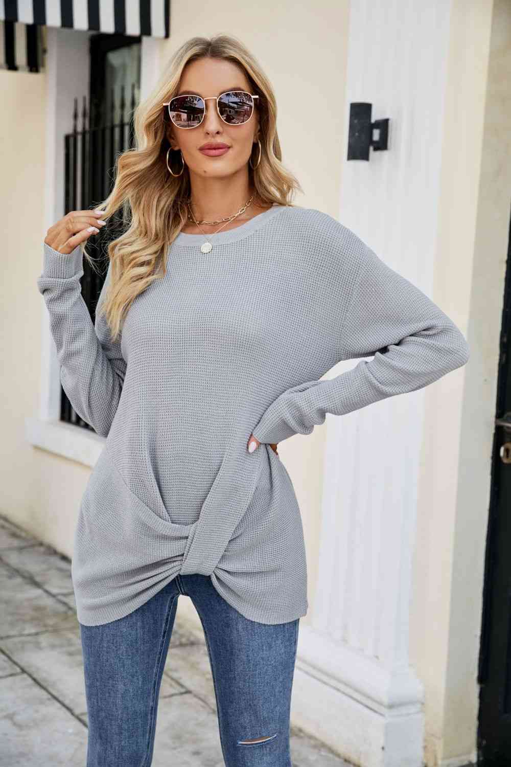 Twisted Round Neck Sweater | Slay Eclectic