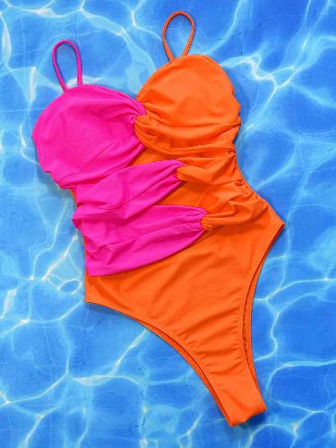 Two-Tone Twisted Cutout Swimsuit | Slay Eclectic