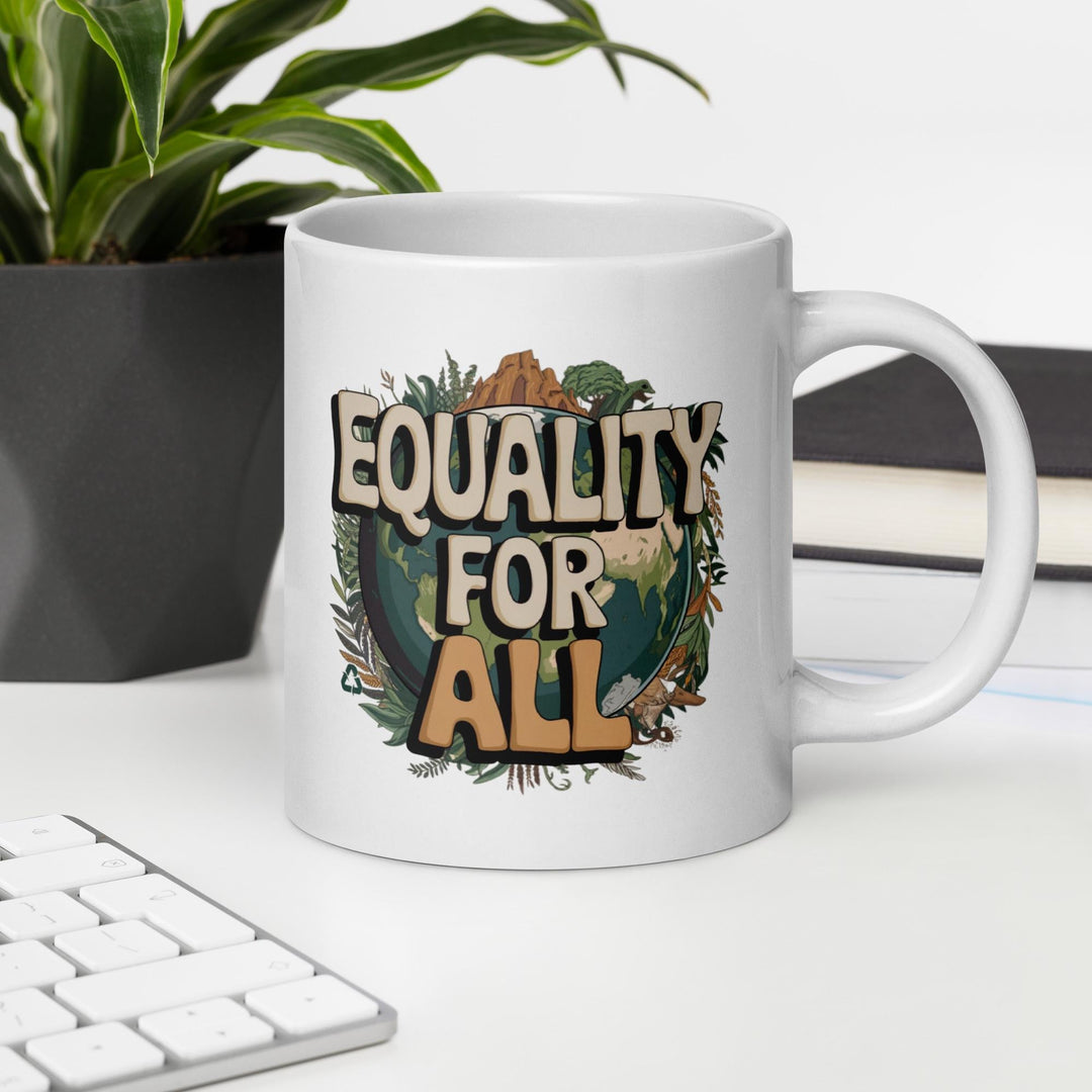 Unity in Diversity Mug – Stylish White Ceramic Coffee Cup, Safe for Dishwasher & Microwave, Meaningful Gift for Promoting Equality - Slay Eclectic