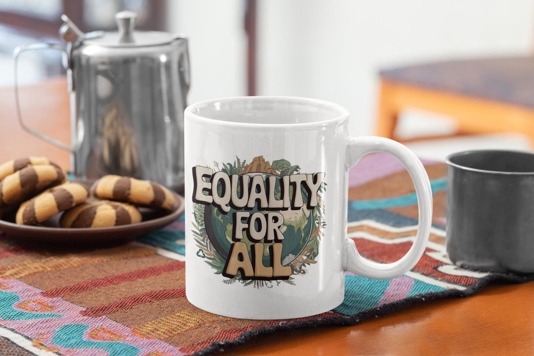 Unity in Diversity Mug – Stylish White Ceramic Coffee Cup, Safe for Dishwasher & Microwave, Meaningful Gift for Promoting Equality - Slay Eclectic