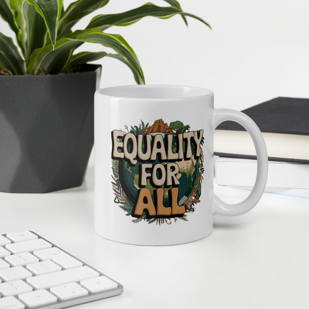 Unity in Diversity Mug – Stylish White Ceramic Coffee Cup, Safe for Dishwasher & Microwave, Meaningful Gift for Promoting Equality - Slay Eclectic