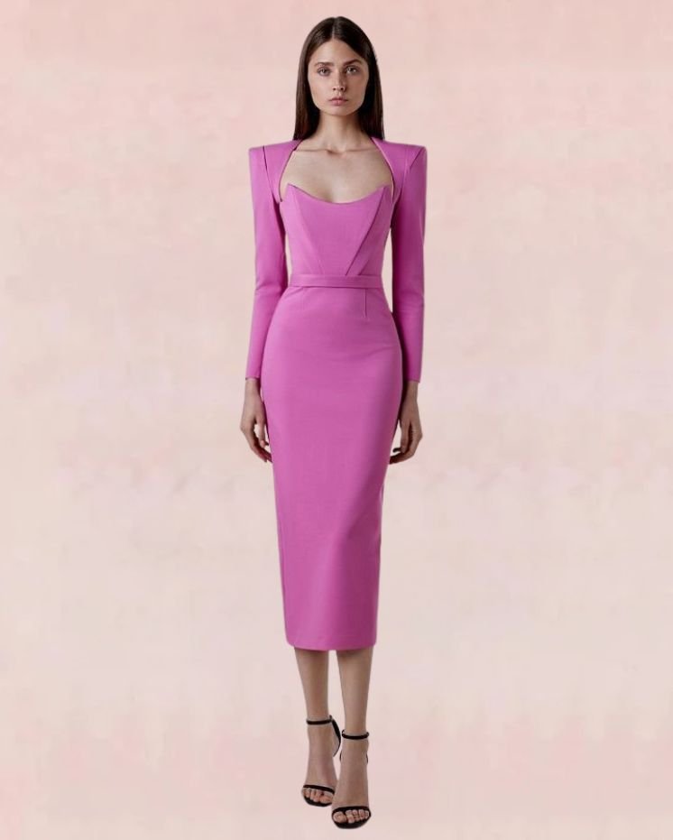 Unveiled Bandage Midi Dress - Pink - Slay Eclectic