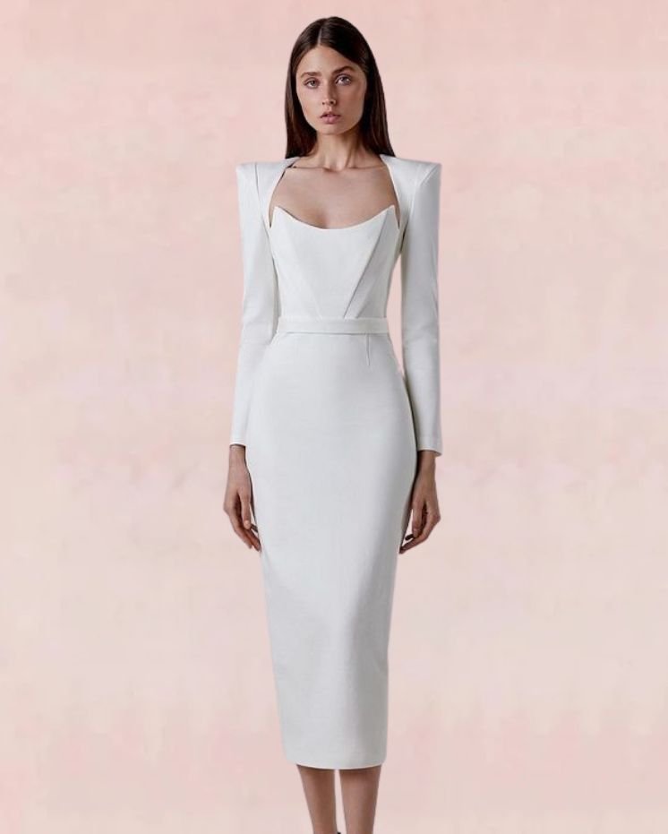 Unveiled Bandage Midi Dress - White | Slay Eclectic