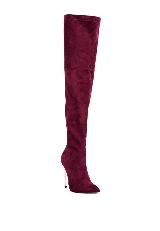 Velvet Elysium High Heel High Knee Boots | Slay Eclectic