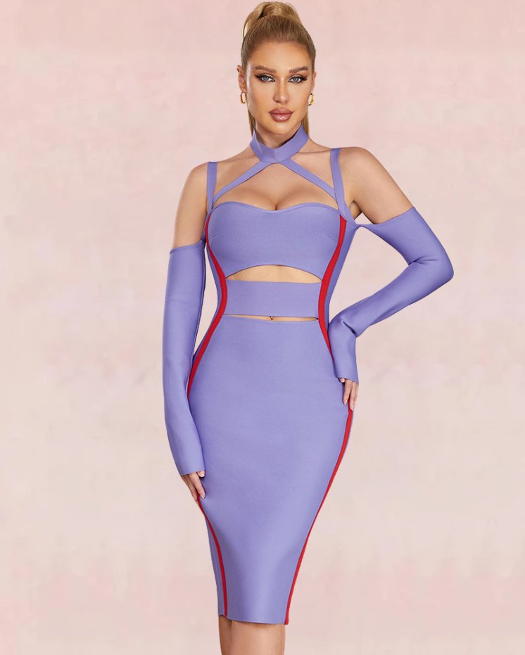 Verve Bandage Midi Dress - Purple | Slay Eclectic