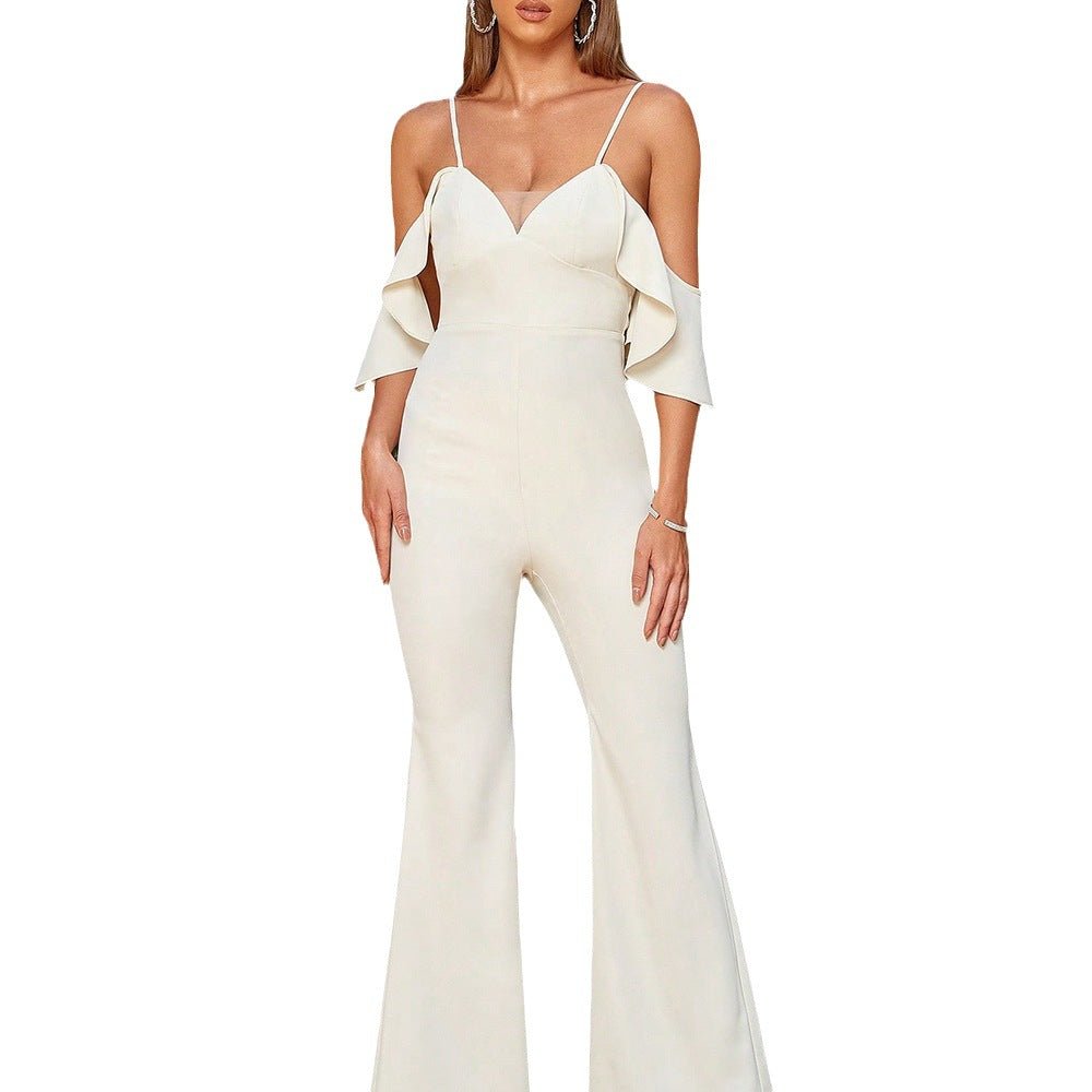 Viva Verano Backless Slim Fit Summer Jumpsuit - White-Slay Eclectic