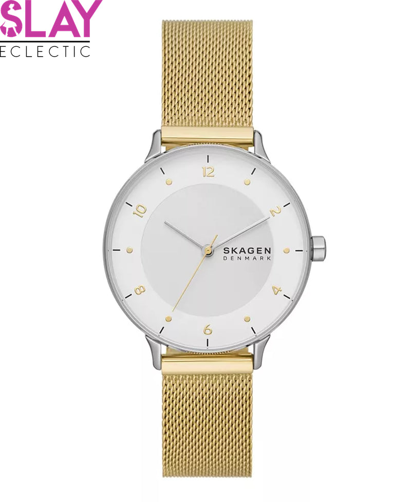 Women'S Three-Hand Quartz Riis Gold-Tone Stainless Steel Mesh Watch 36Mm