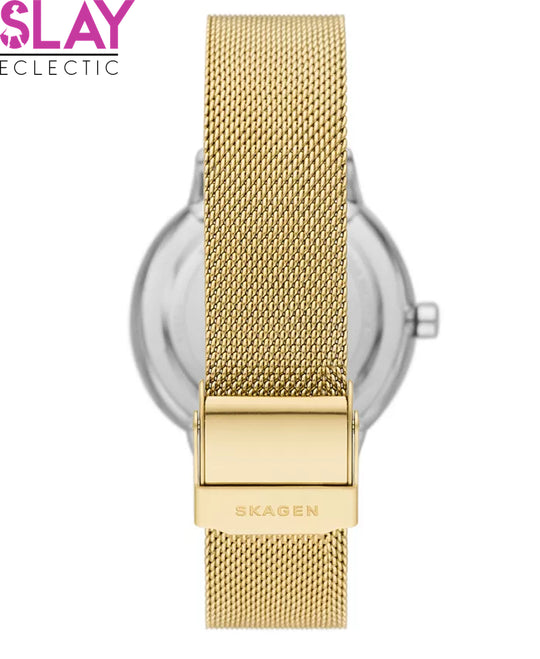 Women'S Three-Hand Quartz Riis Gold-Tone Stainless Steel Mesh Watch 36Mm