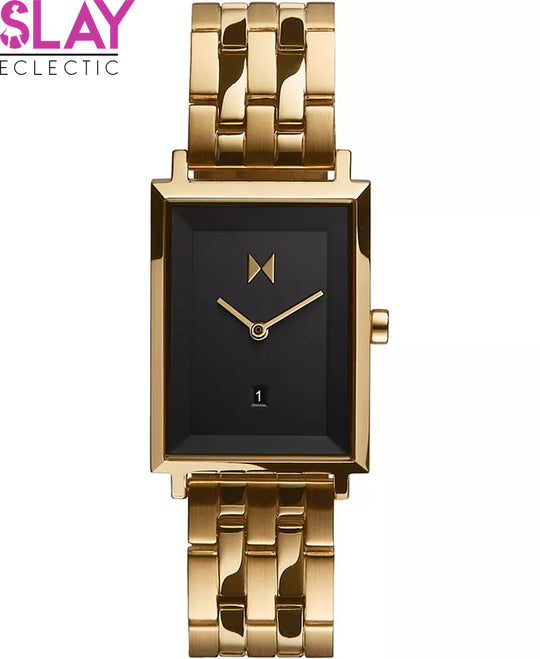 Elegant Black Dial Gold-Tone Stainless Steel Women's Bracelet Watch-Slay Eclectic