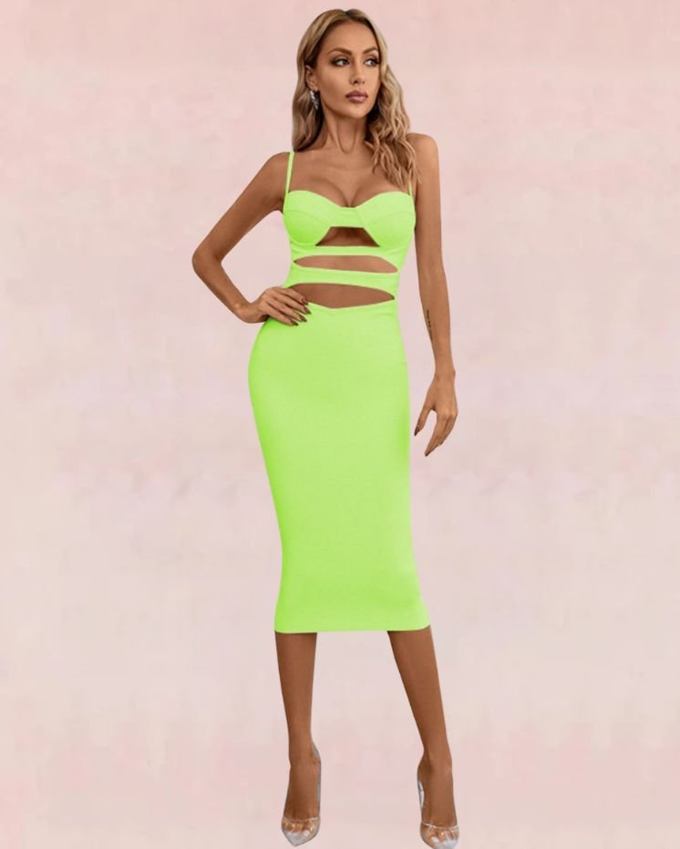 Whispers Bandage Cutout Midi Dress - Green | Slay Eclectic