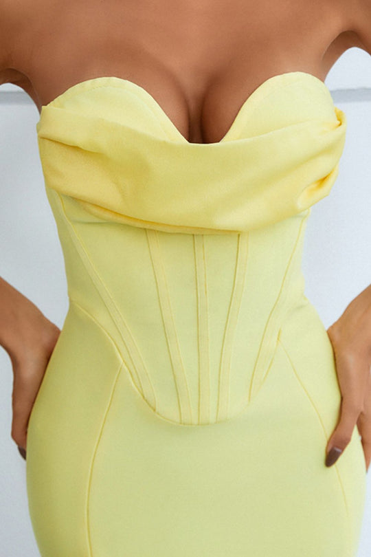 Zenith Sleeveless Bandage Midi Dress - Yellow | Slay Eclectic