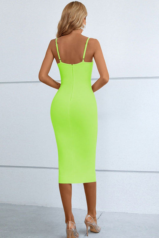 Whispers Bandage Cutout Midi Dress - Green