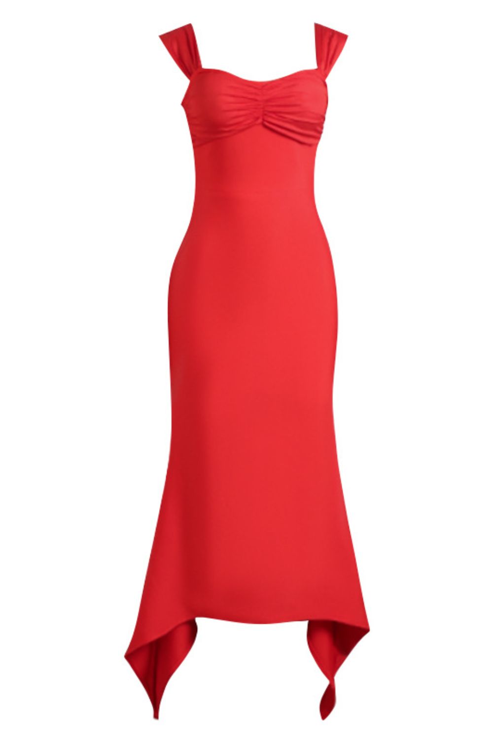 Drape Bodycon Maxi Dress - Red