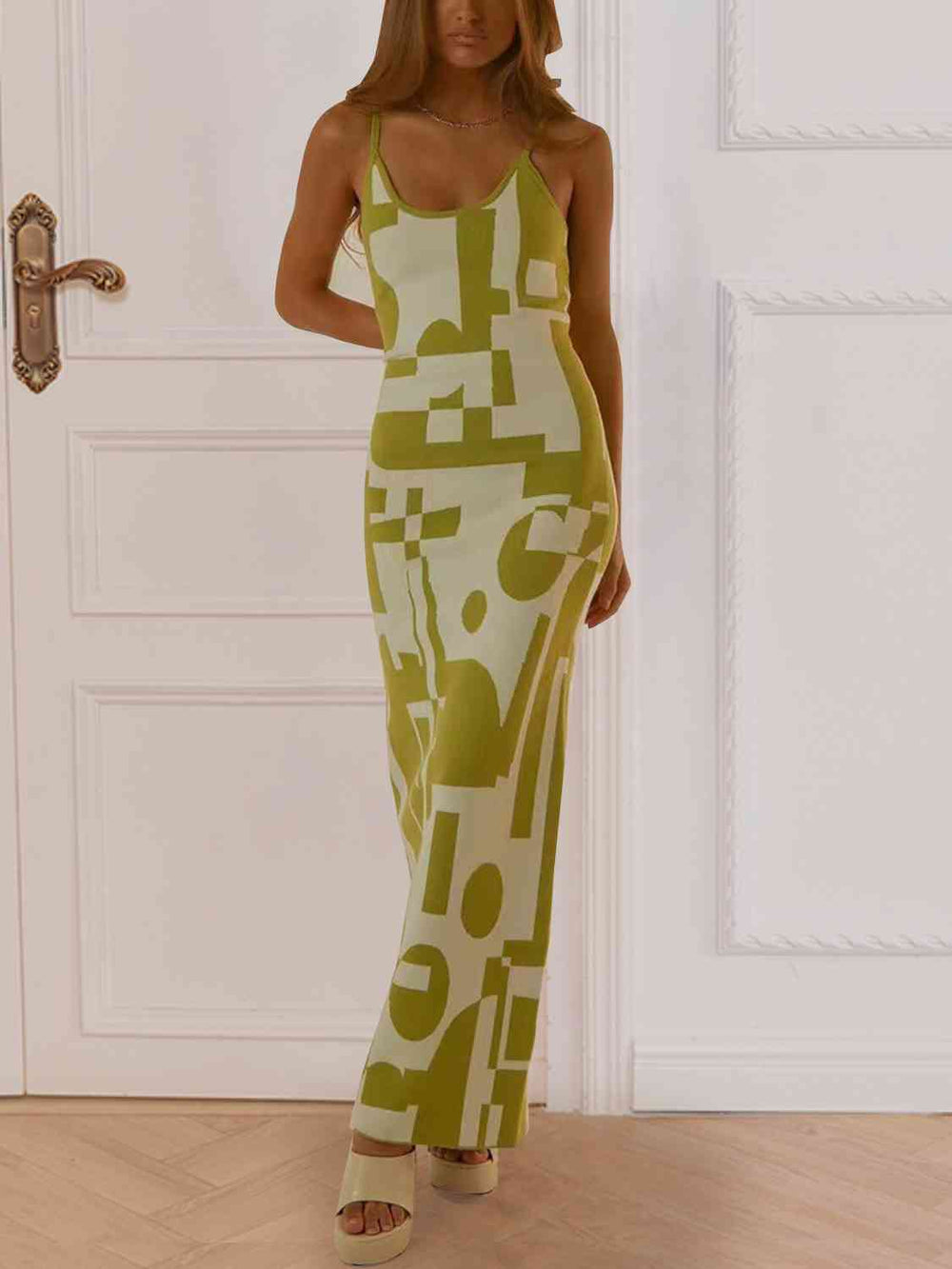 Dazzora Backless Maxi Dress - Green