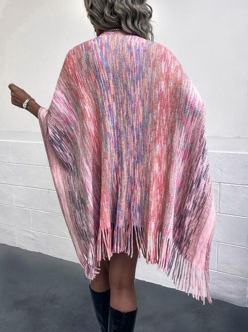 Heathered Fringe Hem Poncho