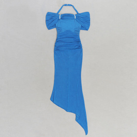 Goddess Bodycon Midi Dress - Blue