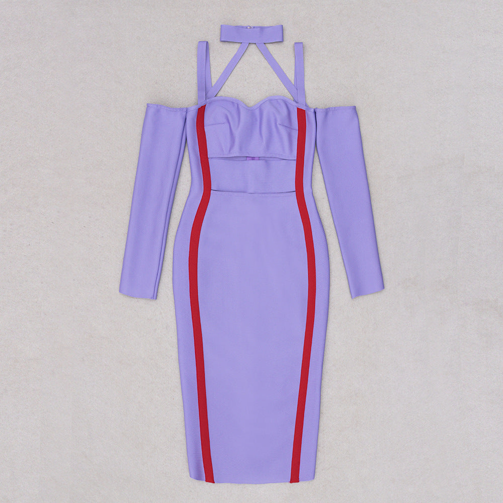 Verve Bandage Midi Dress - Purple