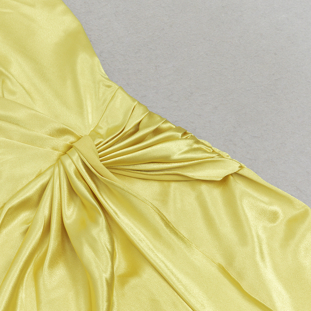 Satin Siren Maxi Dress - Yellow