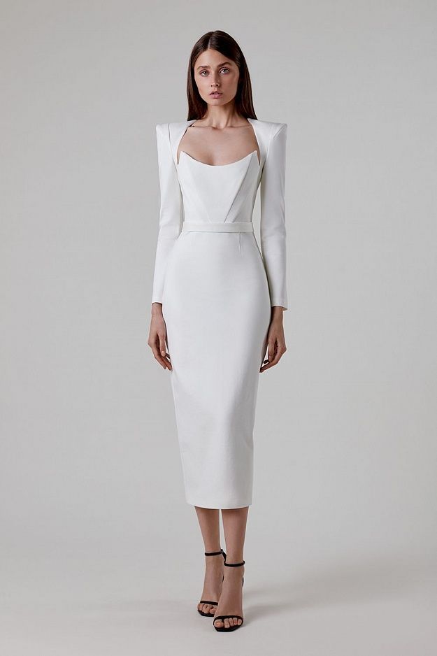 Unveiled Bandage Midi Dress - White