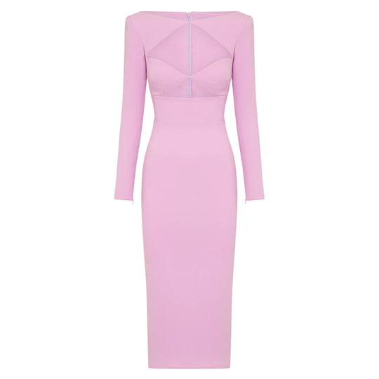 Celestina Bandage Midi Dress - Pink