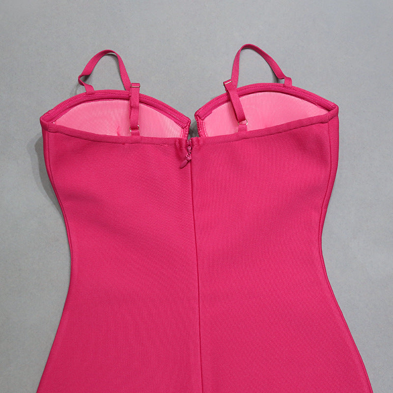 Blossom Bandage Mini Dress - Pink** (**please see shipping policy)