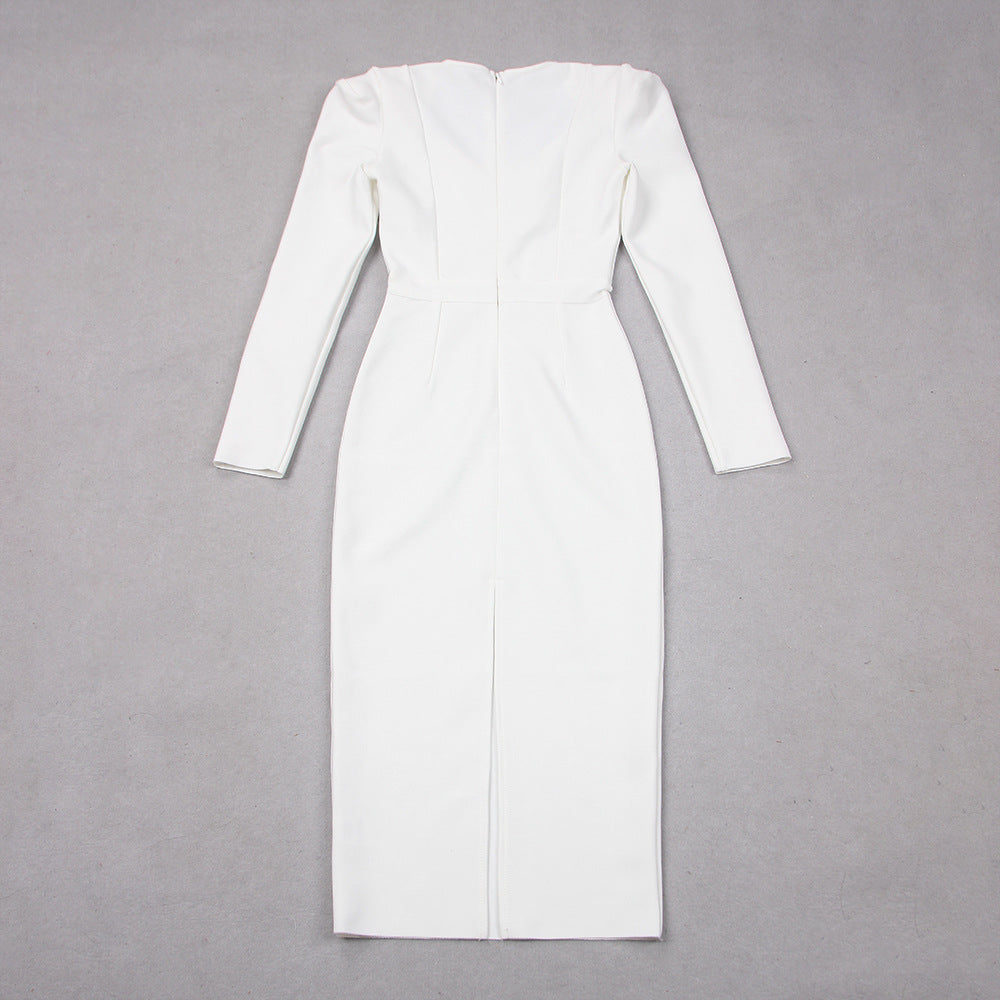 Unveiled Bandage Midi Dress - White