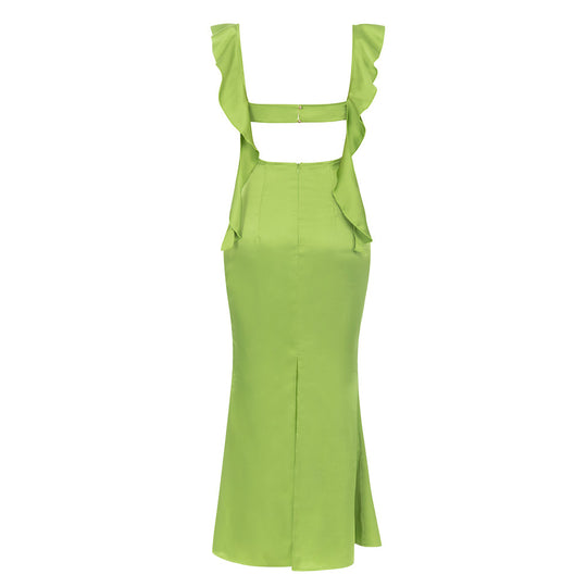 Envy Spaghetti Bandage Maxi Dress - Green