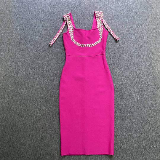 Posh Bandage Midi Dress - Pink