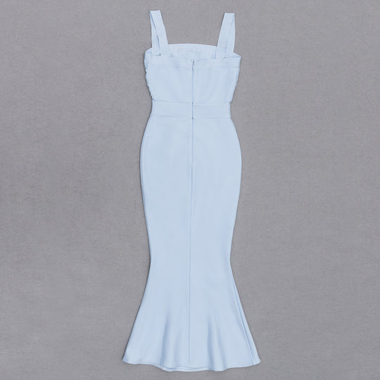 Vintage Verve Bandage Maxi Dress - Blue