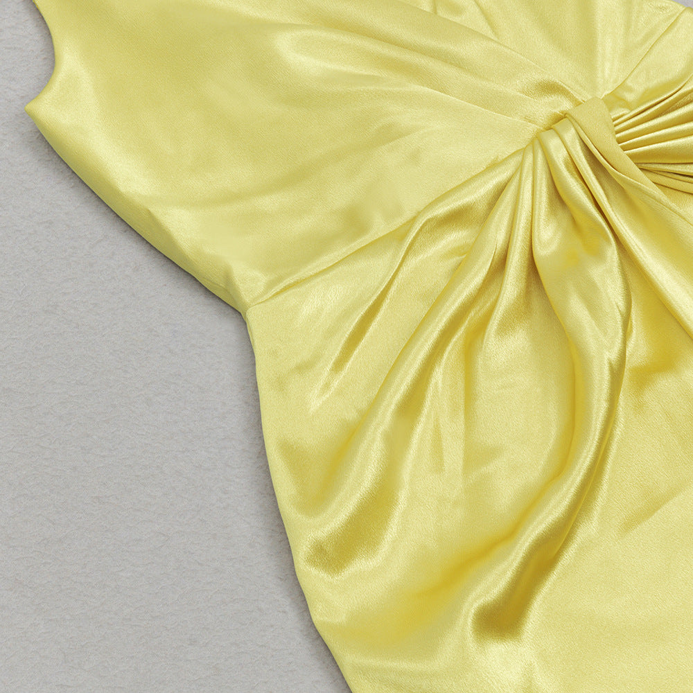 Satin Siren Maxi Dress - Yellow