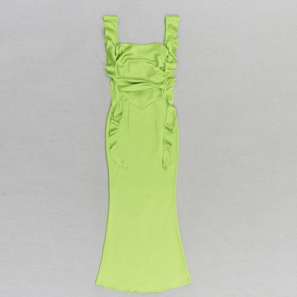 Envy Spaghetti Bandage Maxi Dress - Green