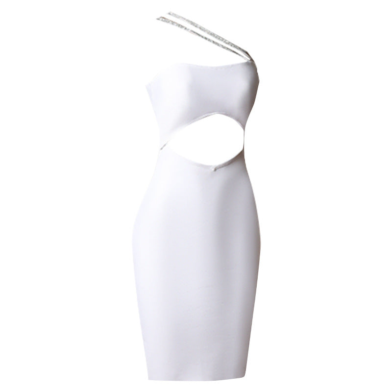 Entwined Bandage Midi Dress - White