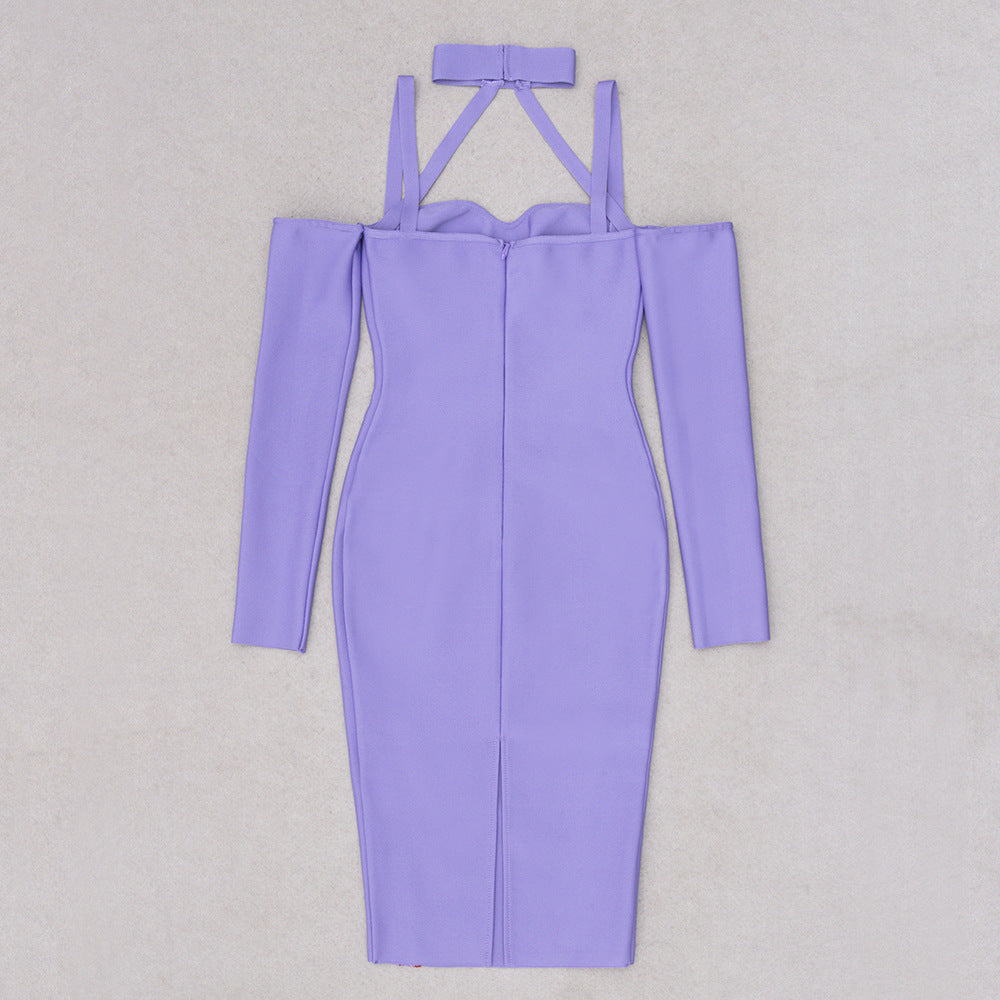 Verve Bandage Midi Dress - Purple