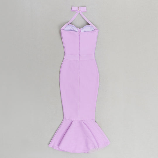 Fishtail Bandage Midi Dress - Pink