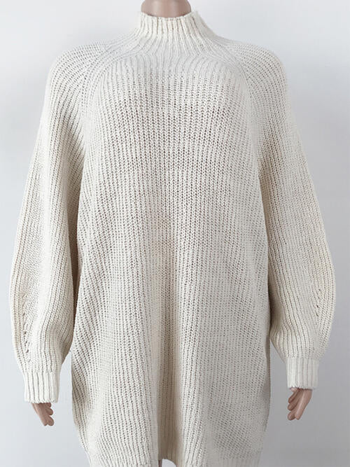 Oversized Beauty Knitted High Neck Sweater Mini Dress-Slay Eclectic