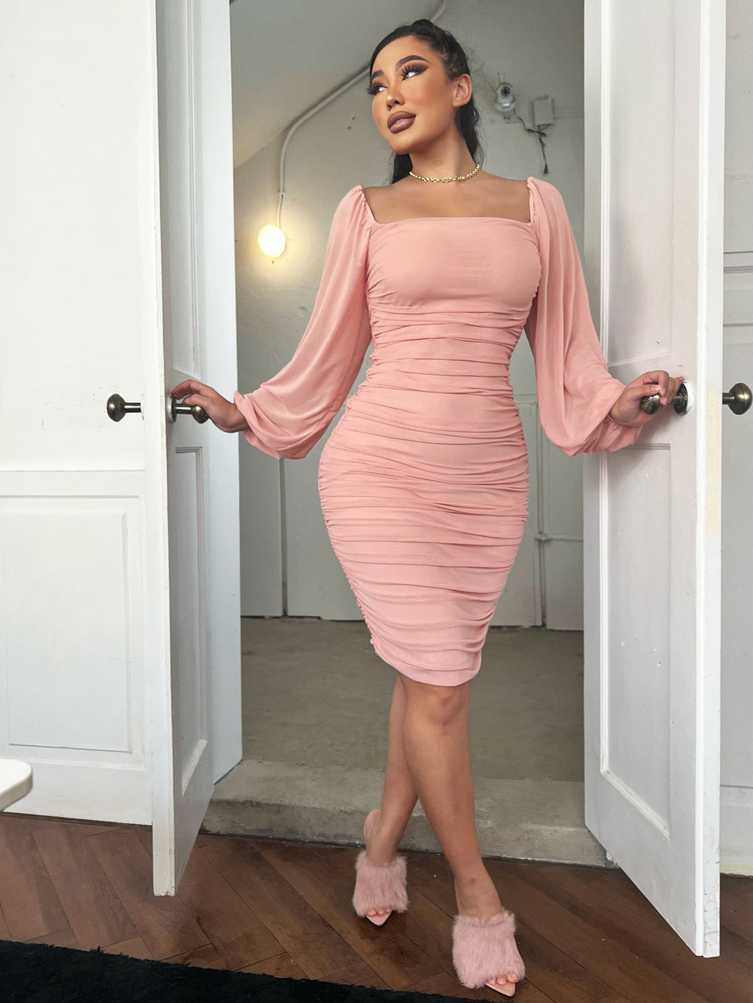 Immaculate Bandage Midi Dress - Pink